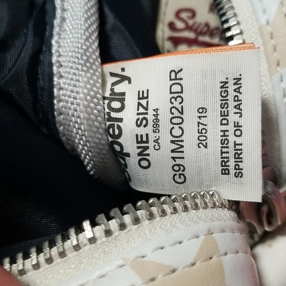 REAL SUPERDRY BLACK LABEL-LIMITED EDITION SIDE BAG WHTE/ WITH STARS & BLU GLITT - Picture 7 of 8